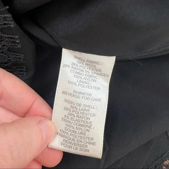 Rebecca Taylor Lace Trim Wool Pencil Skirt Black Size 4 - Picture 8 of 8